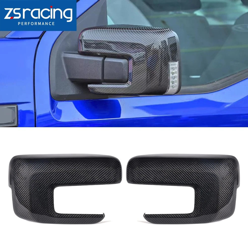 Real Carbon Fiber Rearview Mirror Cover Caps for Ford F150 (2021–2023)