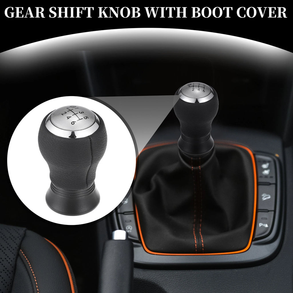 6 Speed Manual Gear Shift Knob for Toyota Yaris (2005–2010) Plastic Silver Tone