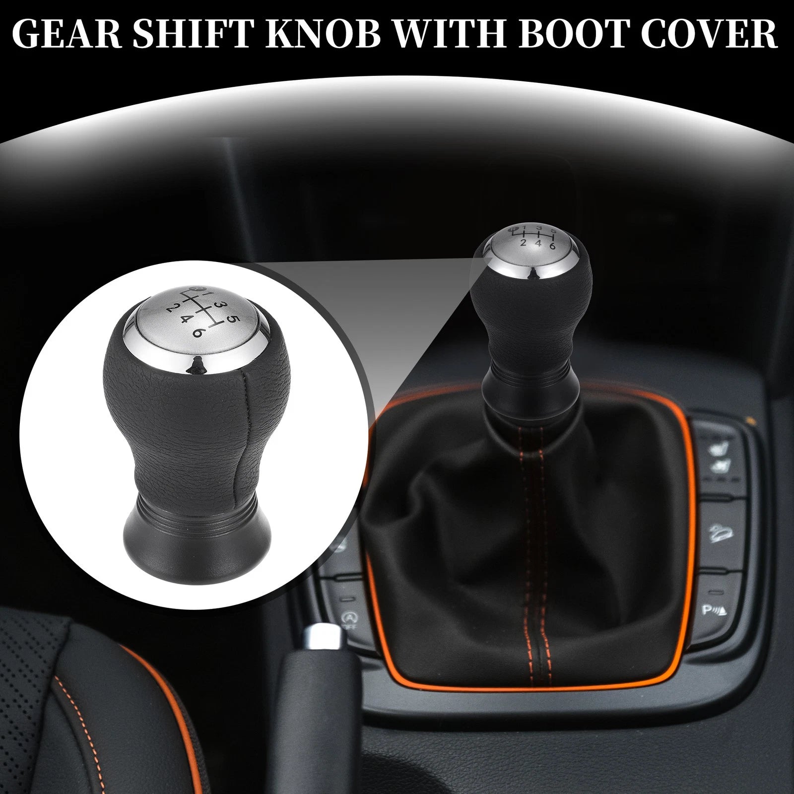 6 Speed Manual Gear Shift Knob for Toyota Yaris (2005–2010) Plastic Silver Tone