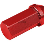 20 PCS Closed End M12x1.5 50mm Tall Red Aluminum Lug Nuts + Adapter