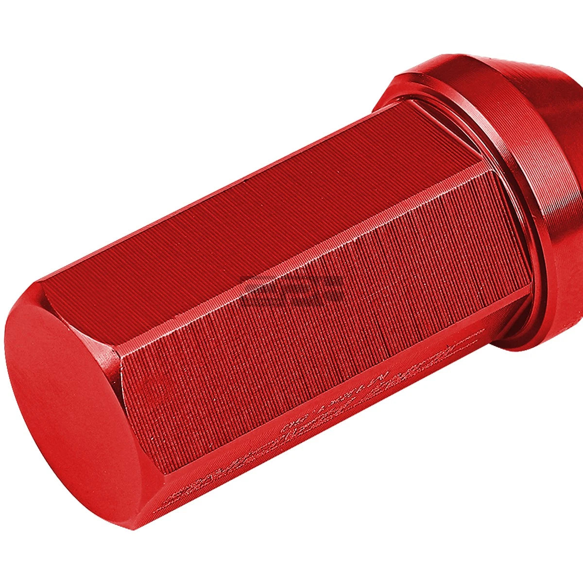 20 PCS Closed End M12x1.5 50mm Tall Red Aluminum Lug Nuts + Adapter