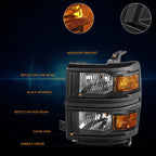Factory Style Amber Corner Headlights for Chevy Silverado 1500 (2014–2015)