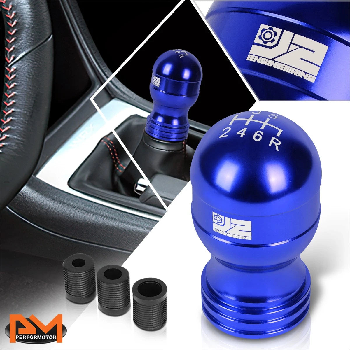 J2 Teardrop Aluminum 6-Speed Manual Shift Knob for Universal Vehicles (2000–2023)