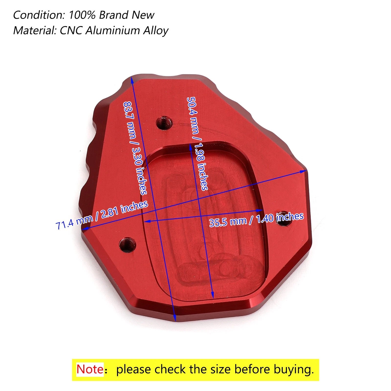 Side Stand Extension for Honda CB500X (2019) - Red