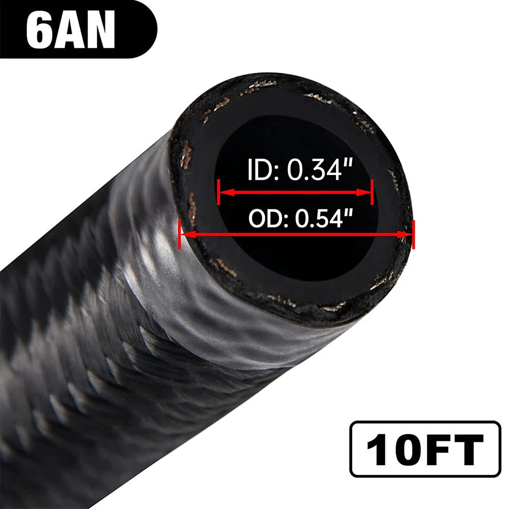 3/8 AN6 Oil Fuel Hose Line Kit for Universal (2010-2024)