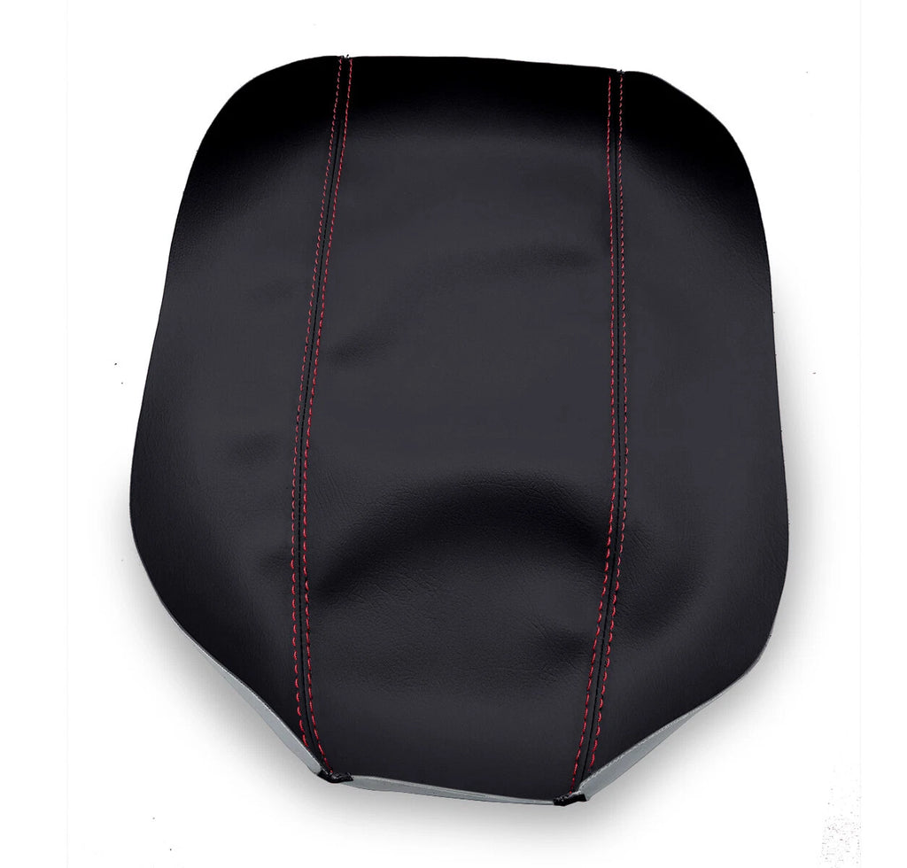 Leather Console Lid Armrest Cover for Ford Edge (2007–2010) Red Stitch