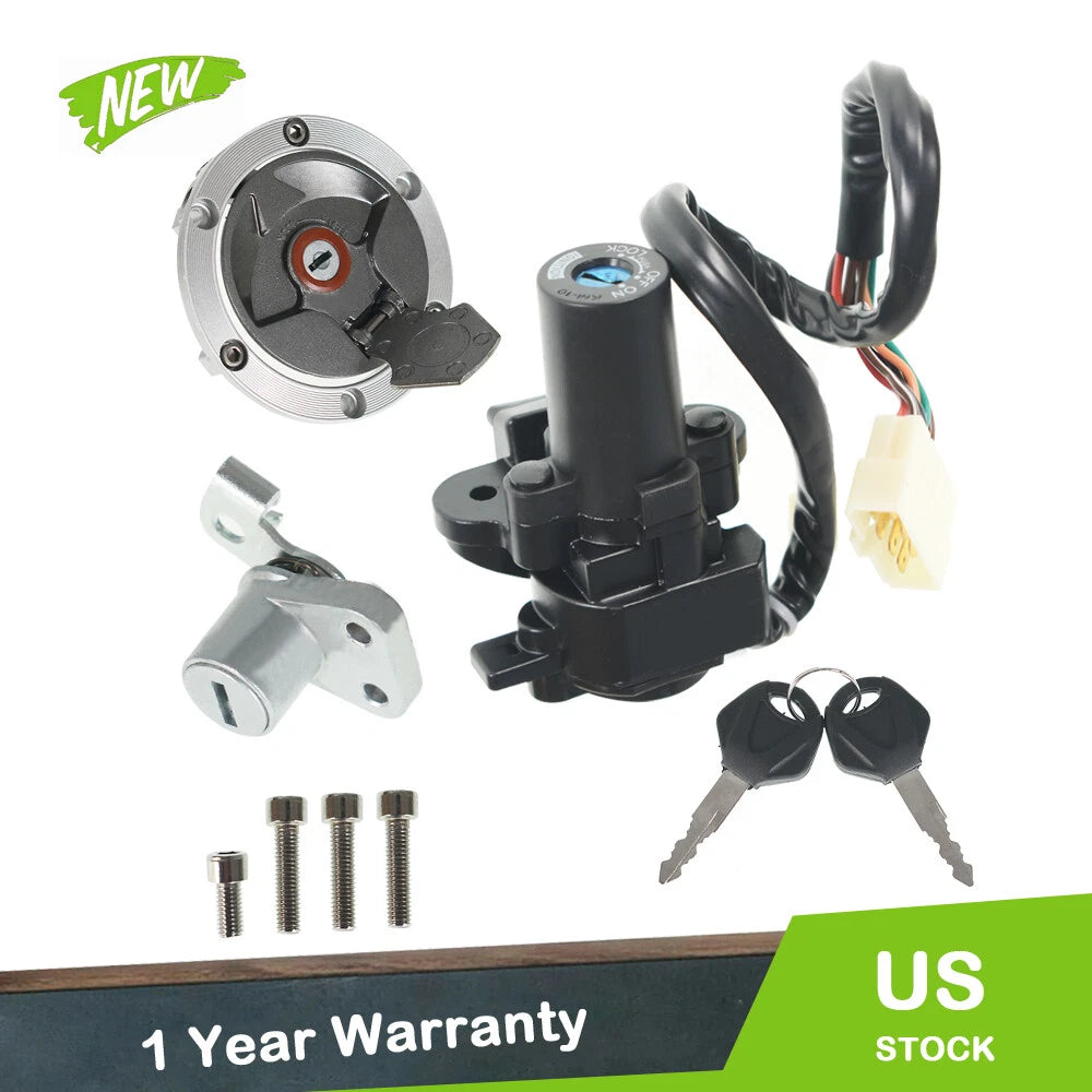 Ignition Switch Lock Gas Cap Cover Set for Kawasaki Ninja 250R EX250J (2008–2012)