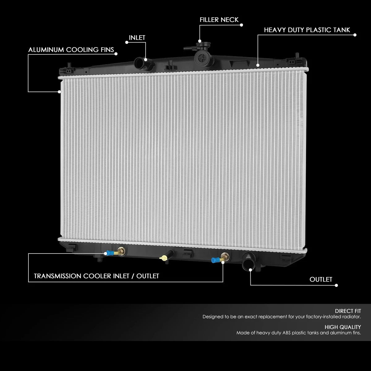 Aluminum Replacement Radiator for Lexus RX350 RX450H (2016–2020) DPI 13596