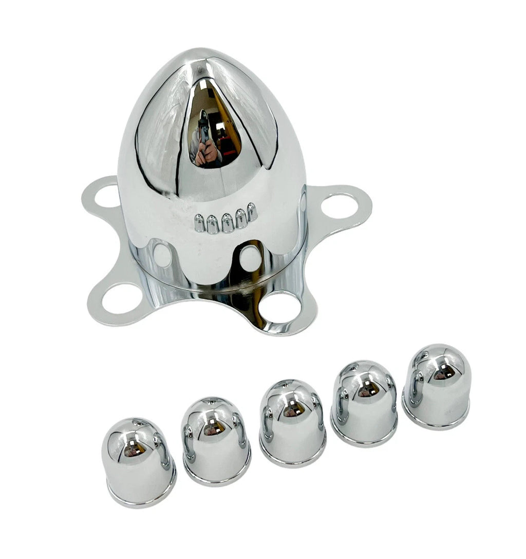 Wheel Hub Caps Chrome Spider Bullet Center Set for Jeep Wrangler (2007–2017)