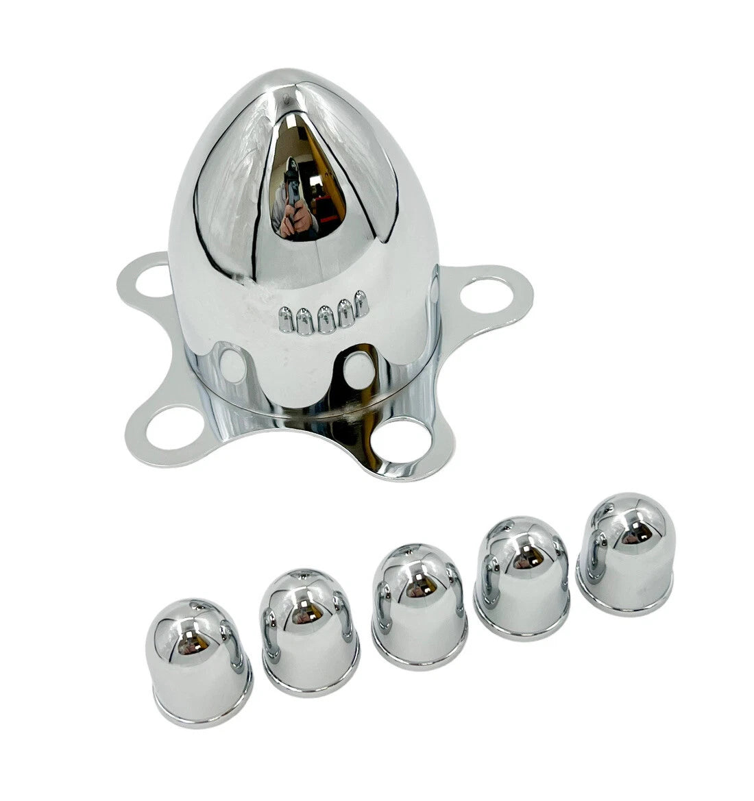 Wheel Hub Caps Chrome Spider Bullet Center Set for Jeep Wrangler (2007–2017)