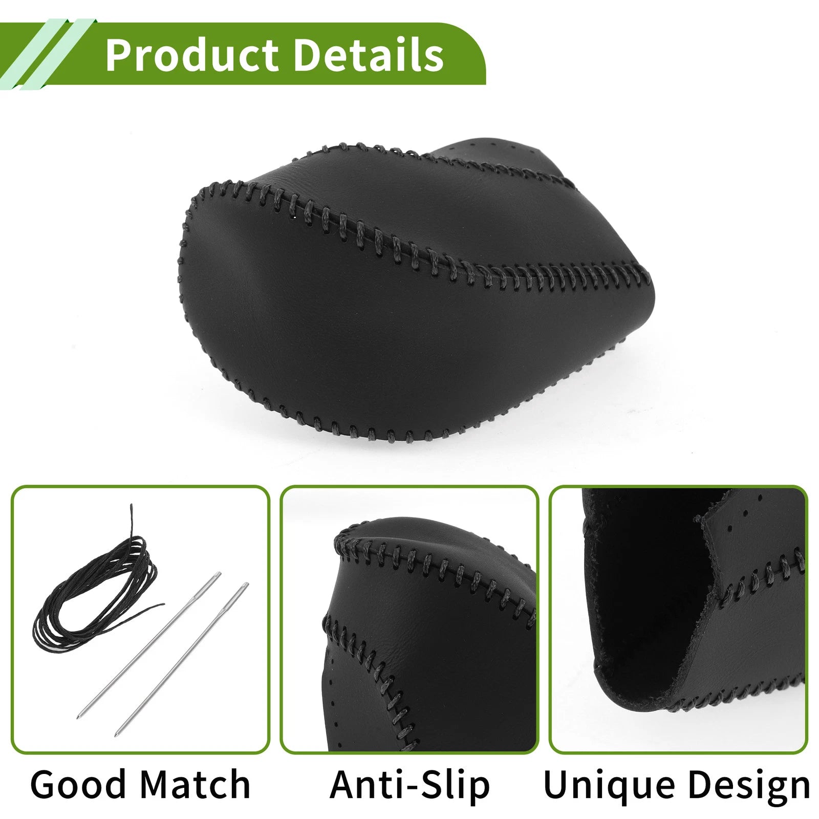 Gear Shift Knob Cover for Toyota Highlander (2008–2013) Black Faux Leather