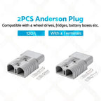 2X Grey Anderson Style Plug 120A Heavy Duty for (2002–Present)