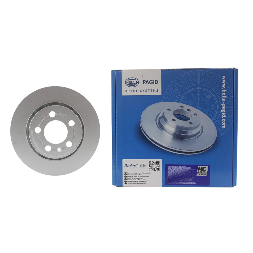 Hella 256mm Rear Coated Disc Brake Rotor for Audi TT Quattro VW Golf Jetta R32 (2000–2015)