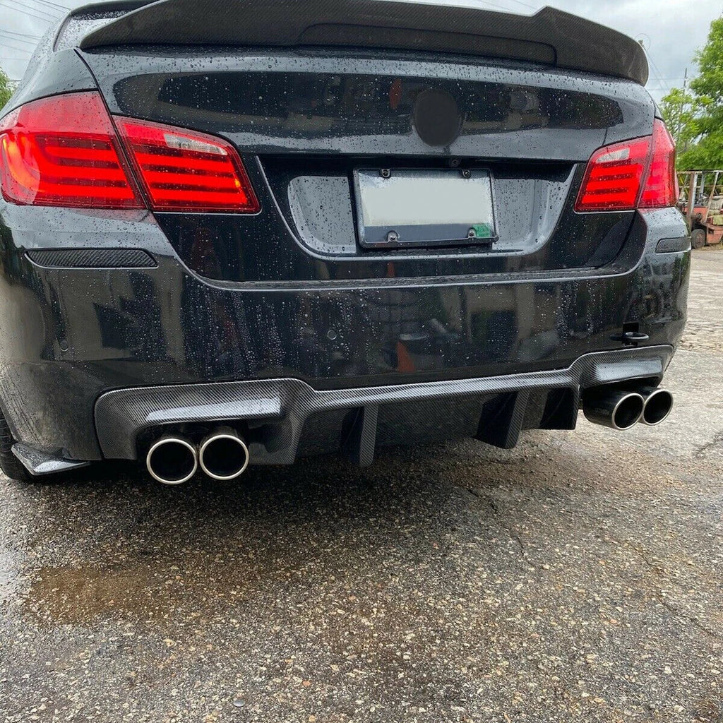 Rear Bumper Lip Diffuser for BMW F10 M5 (2012–2016) Carbon Fiber Look