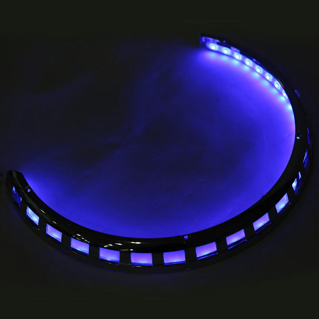 LED Brake Rotor Covers Ring of Fire Blue for Honda GL1800 (2001–2017) F6B (2013–2017)