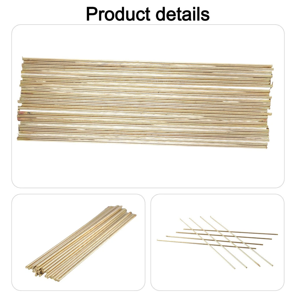 25PCS Brass Brazing Rods for Copper and Alloy Steel Welding (250mm)