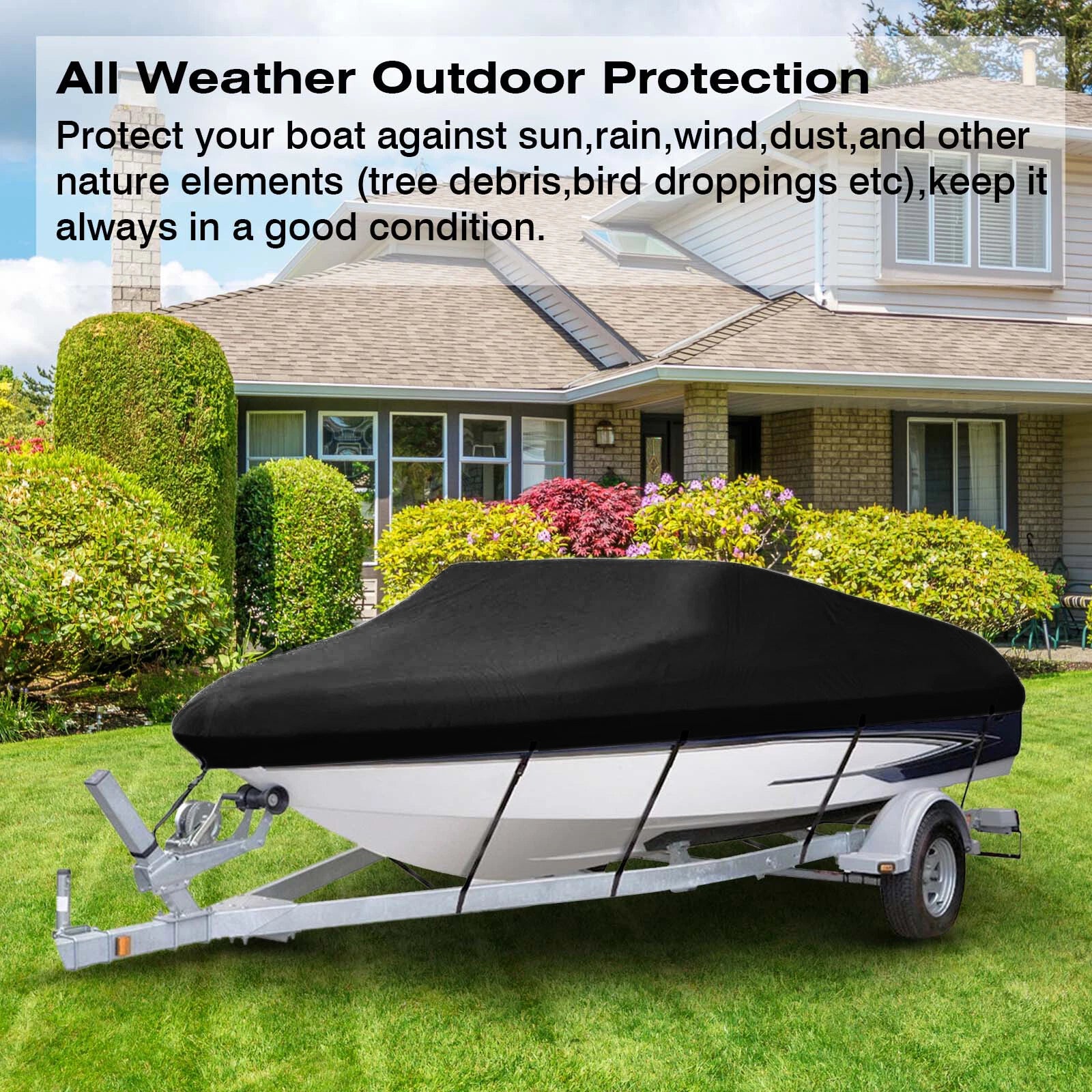 Trailerable Jumbo Cover for V-Hull Fishing Ski Pro-Style Bass Boat (2014–2022)