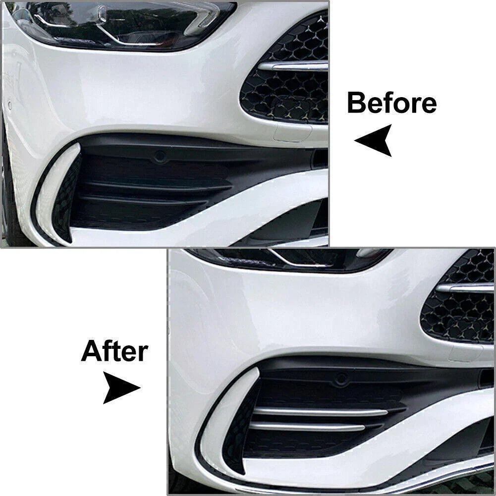 4pcs Front Bumper Splitter Fins Spoiler Canards for Mercedes C-Class (2015-2021)