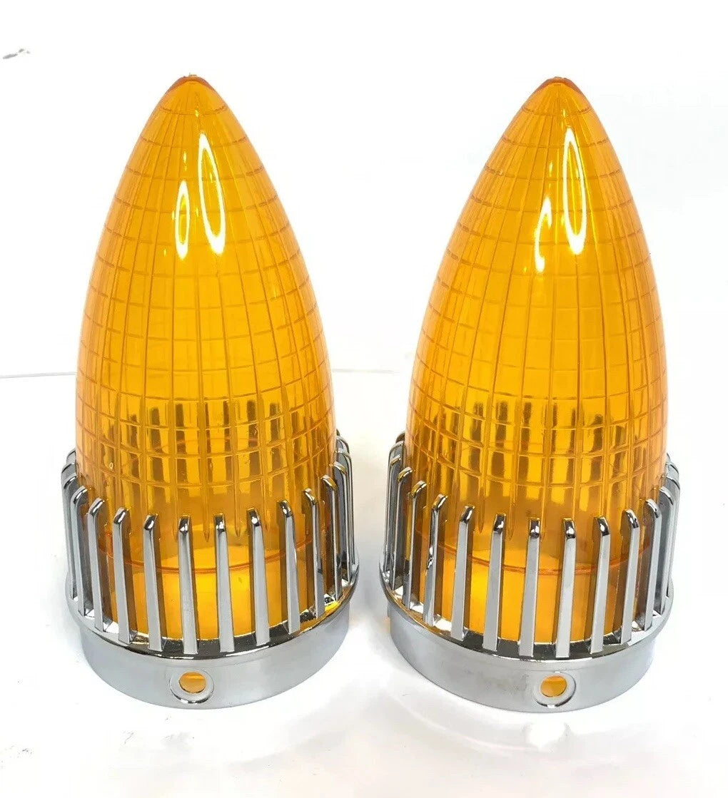 Amber Tail Light Replacement Lens with Bezels for 1959 Cadillac (Pair)