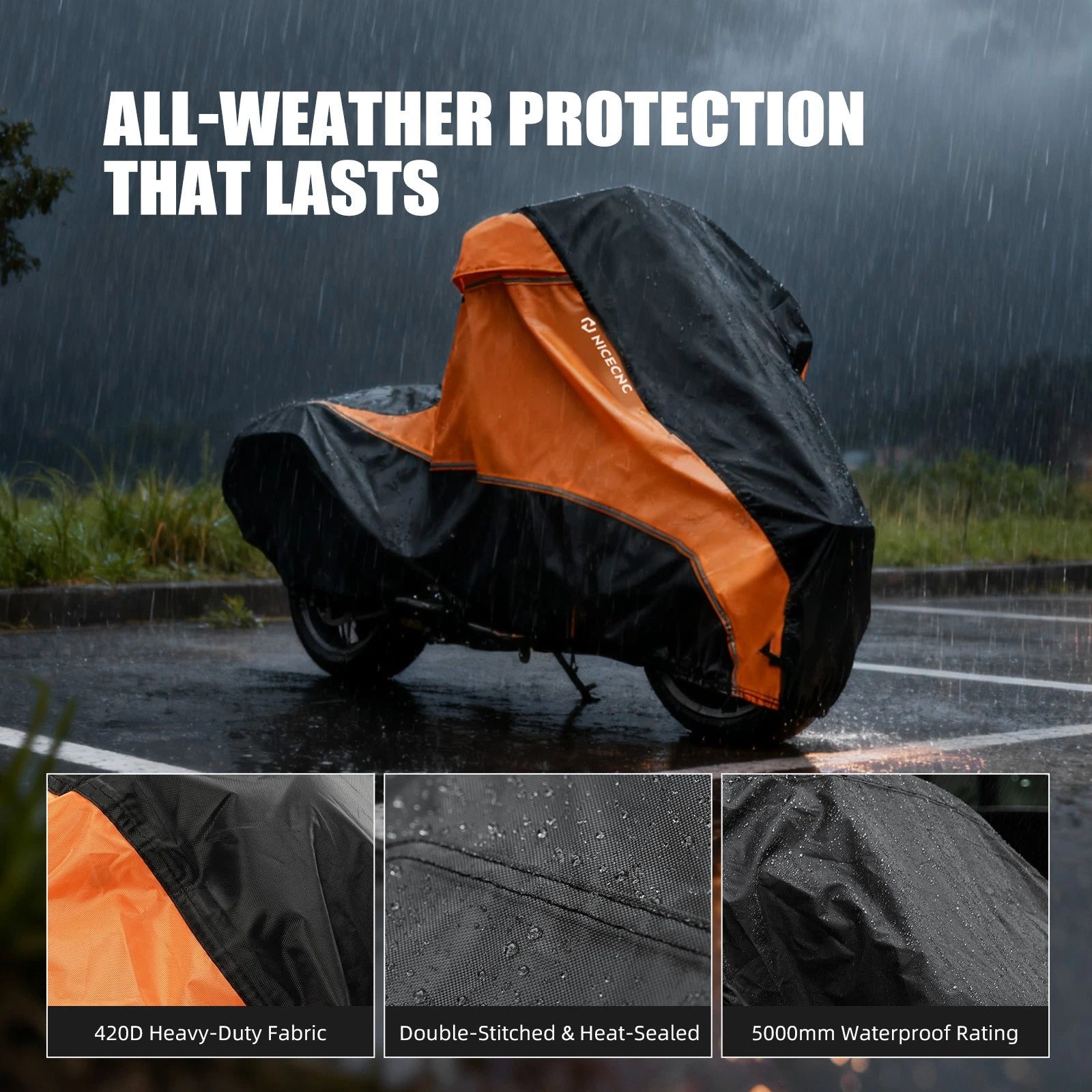 Motorcycle Cover for Harley Street Glide (420D Waterproof, Heavy-Duty)