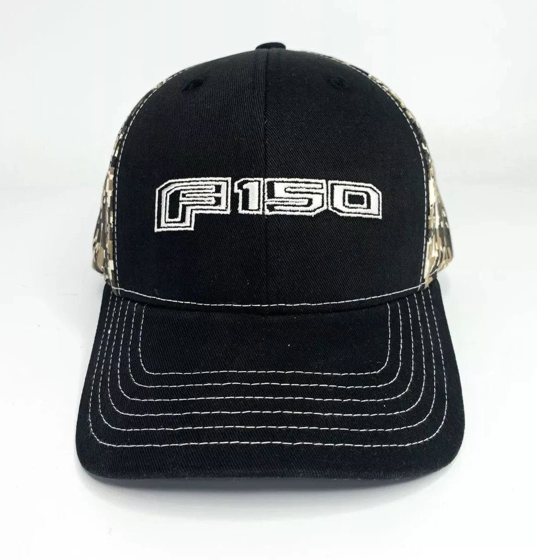 Baseball Cap Hat with Ford F-150 Script Emblem for Black Brown Digital Camo