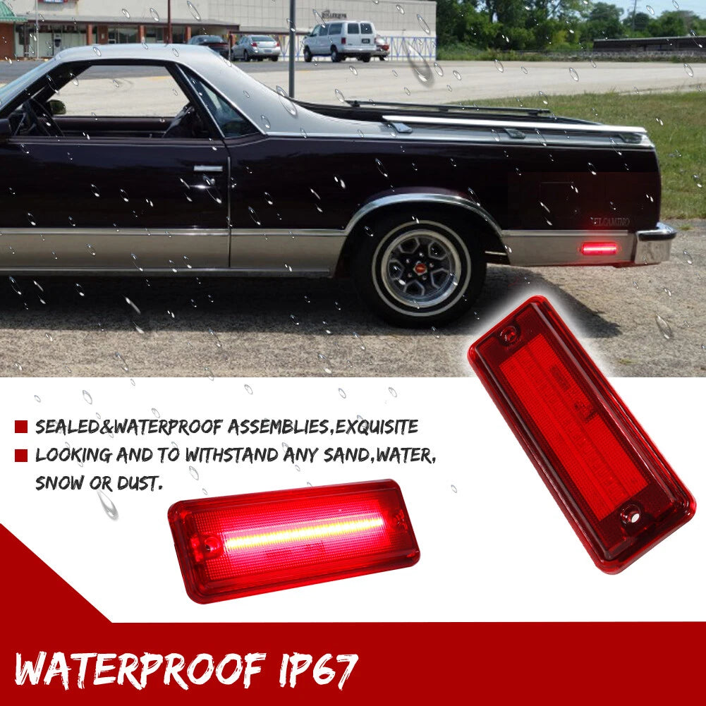 Red LED Rear Bumper Side Marker Light for El Camino & Caballero (1978–1987)