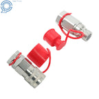 3/4 Inch NPT Flat Face Hydraulic Quick Connect Couplings Set of 2 w/ Caps