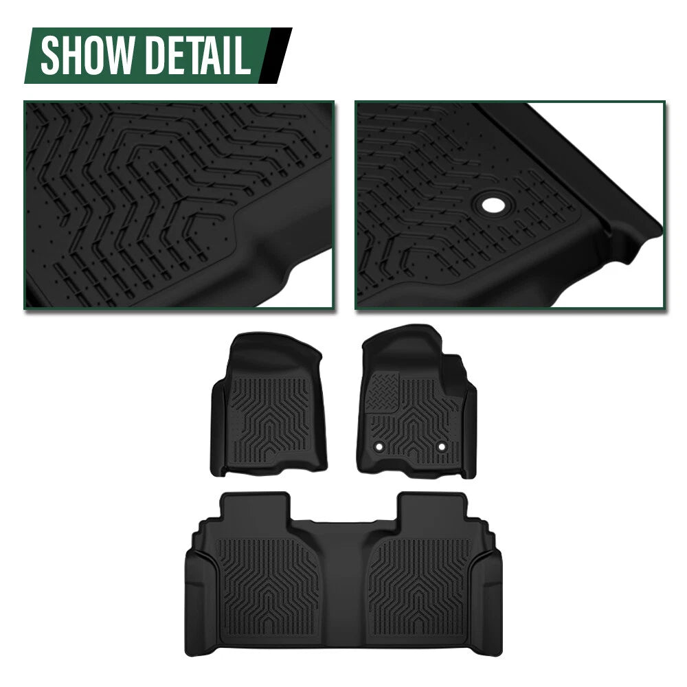 TPE Floor Mats for Silverado Sierra 1500 2500 3500 Crew Cab (2019–2026)
