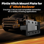 Adjustable Pintle Hitch Mount for 2" Receiver (20000 lbs)