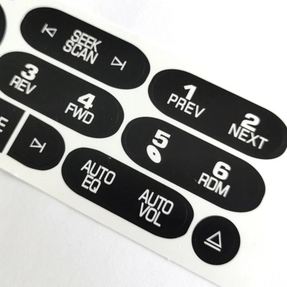 Radio Button Repair Decal Sticker for 2002-2006 Cadillac Isuzu Black