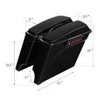 5" Stretched Extended Hard Saddle Bags + Conversion Brackets for Harley Softail