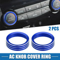 2X AC Knob Ring Covers for Nissan Rogue (2014–2020) Blue