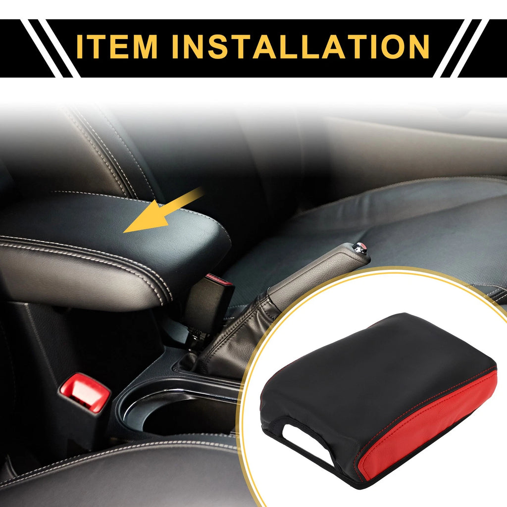 Center Console Lid Armrest Cover for Toyota Tacoma (2016–2020) Waterproof Black Red