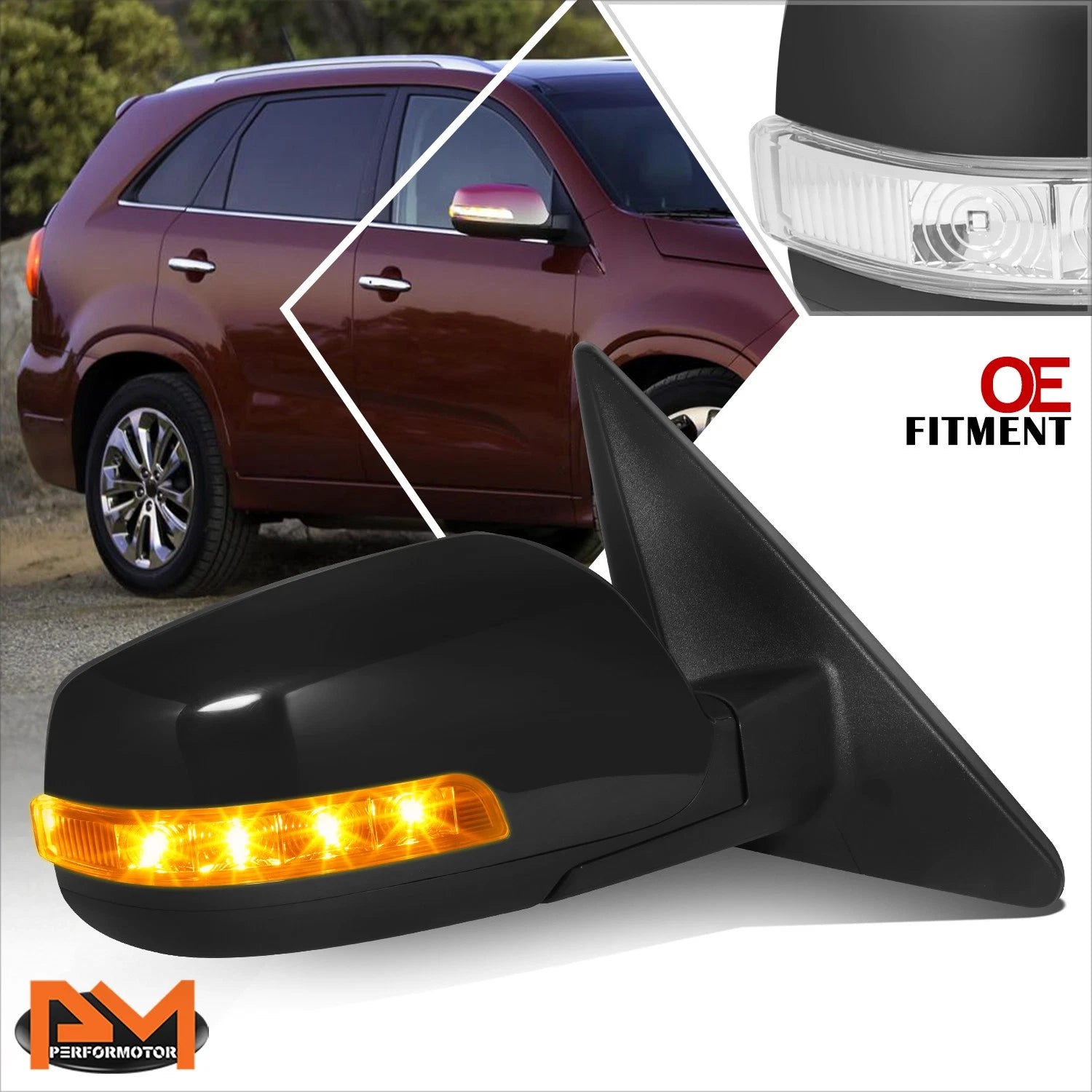 Memory Heated Turn Signal Blind Spot Side View Mirror for Kia Sorento (2014–2015)