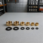 Set of 6 Brass Hexagonal Threaded Fittings for Garden Hose Repair