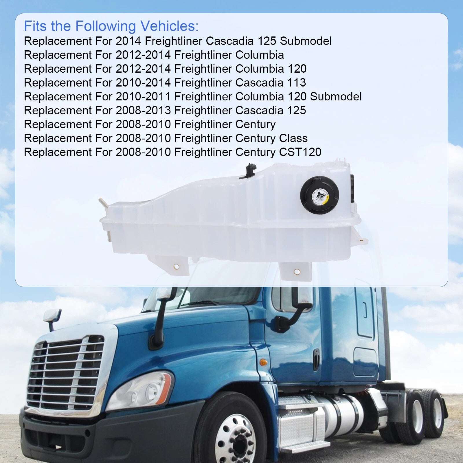 Coolant Reservoir Tank for Freightliner Cascadia (2008–2017)