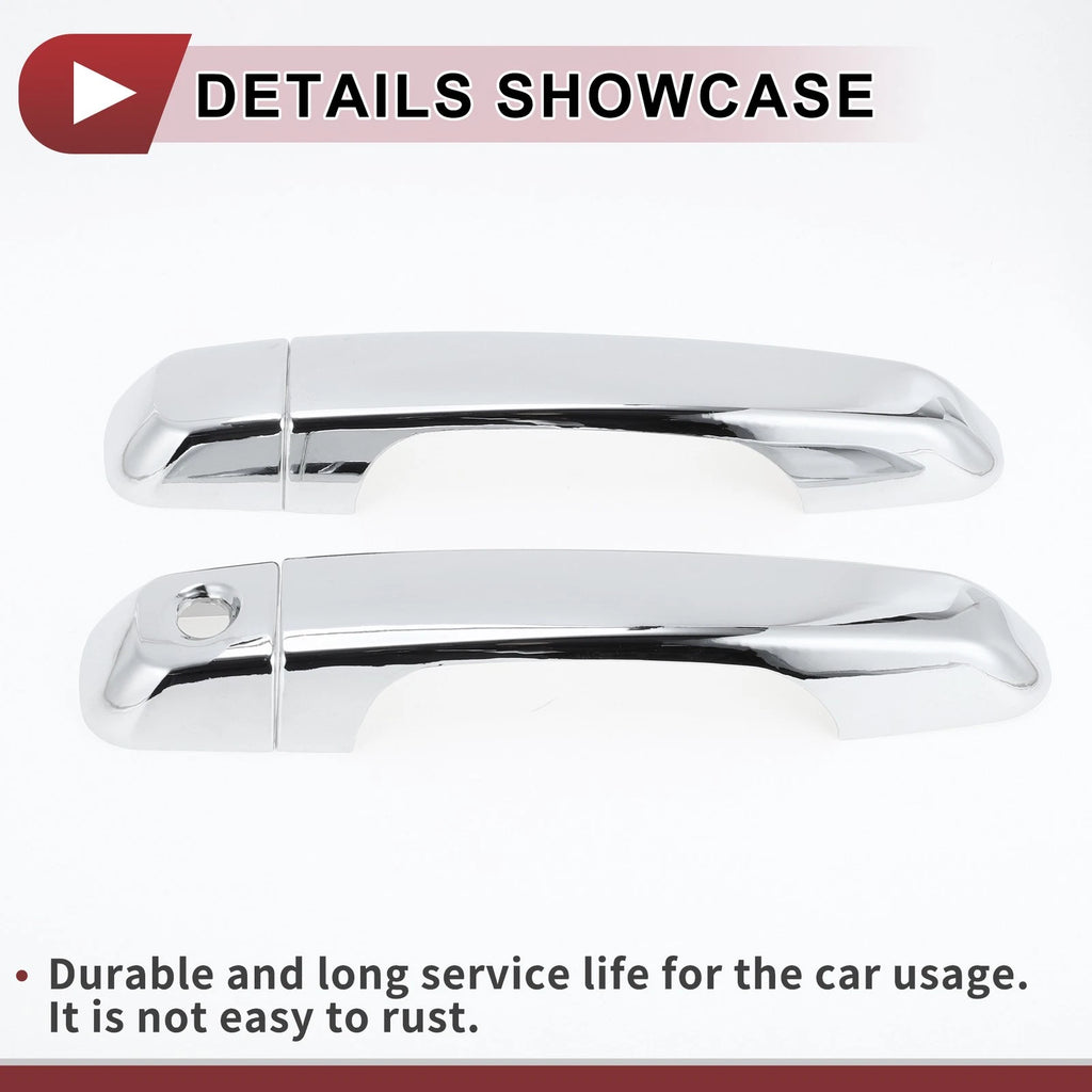 Set of 4 Car Door Handle Covers for Toyota Land Cruiser Prado  Silver Tone