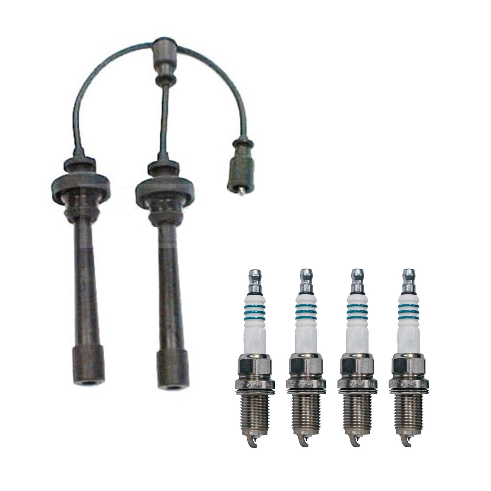 Denso Wire Set & 4 Iridium Power Spark Plugs for Dodge Mitsubishi L4