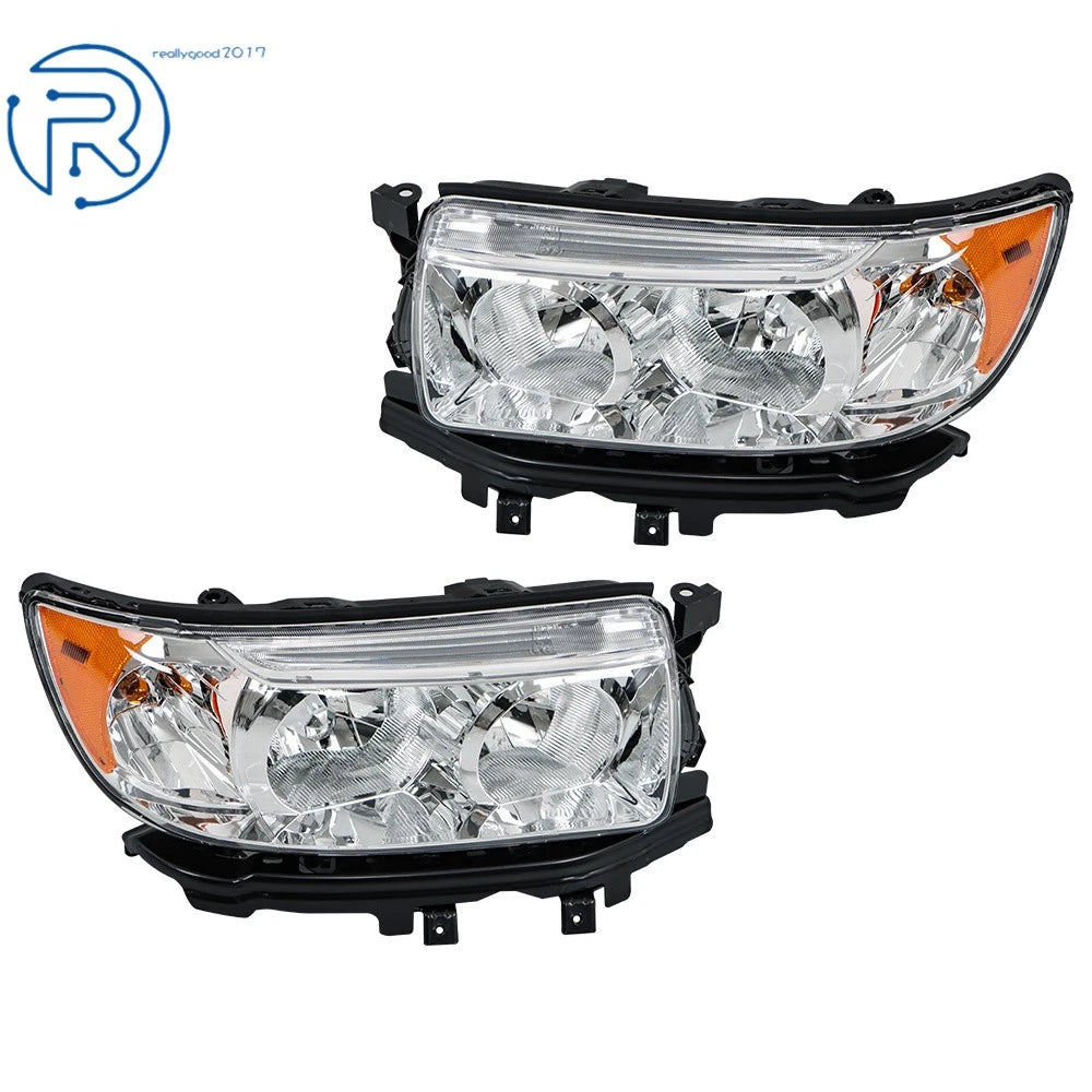 Set of 2 Chrome Headlights for Subaru Forester (2006–2008)