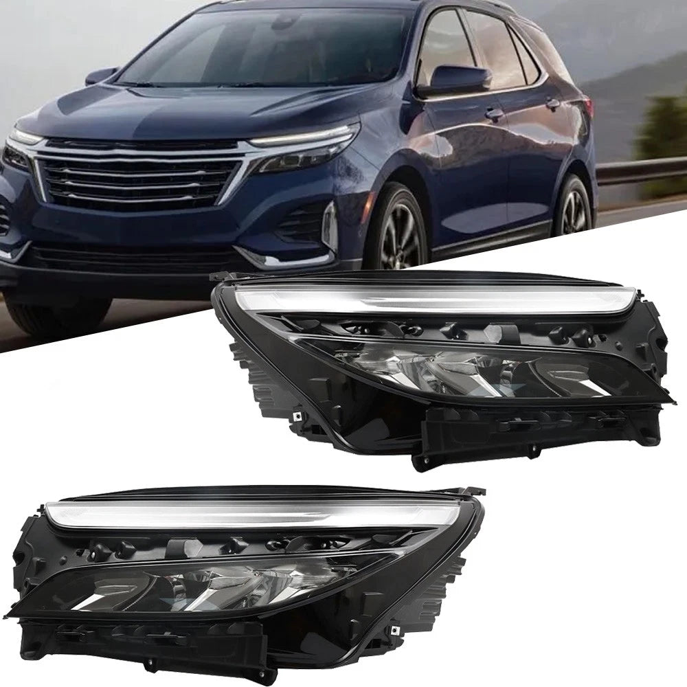 Set of 2 Headlight Assemblies for Chevy Equinox LT/RS (2022–2023) Chrome LED