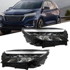 Set of 2 Headlight Assemblies for Chevy Equinox LT/RS (2022–2023) Chrome LED