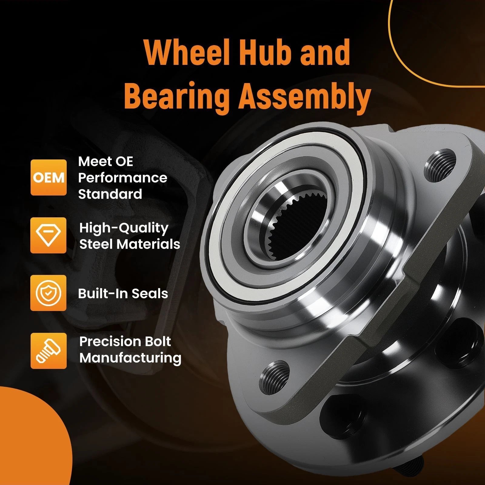1x Front 4WD Wheel Hub Assembly for Dodge Durango Dakota (1997–2004) HA599361