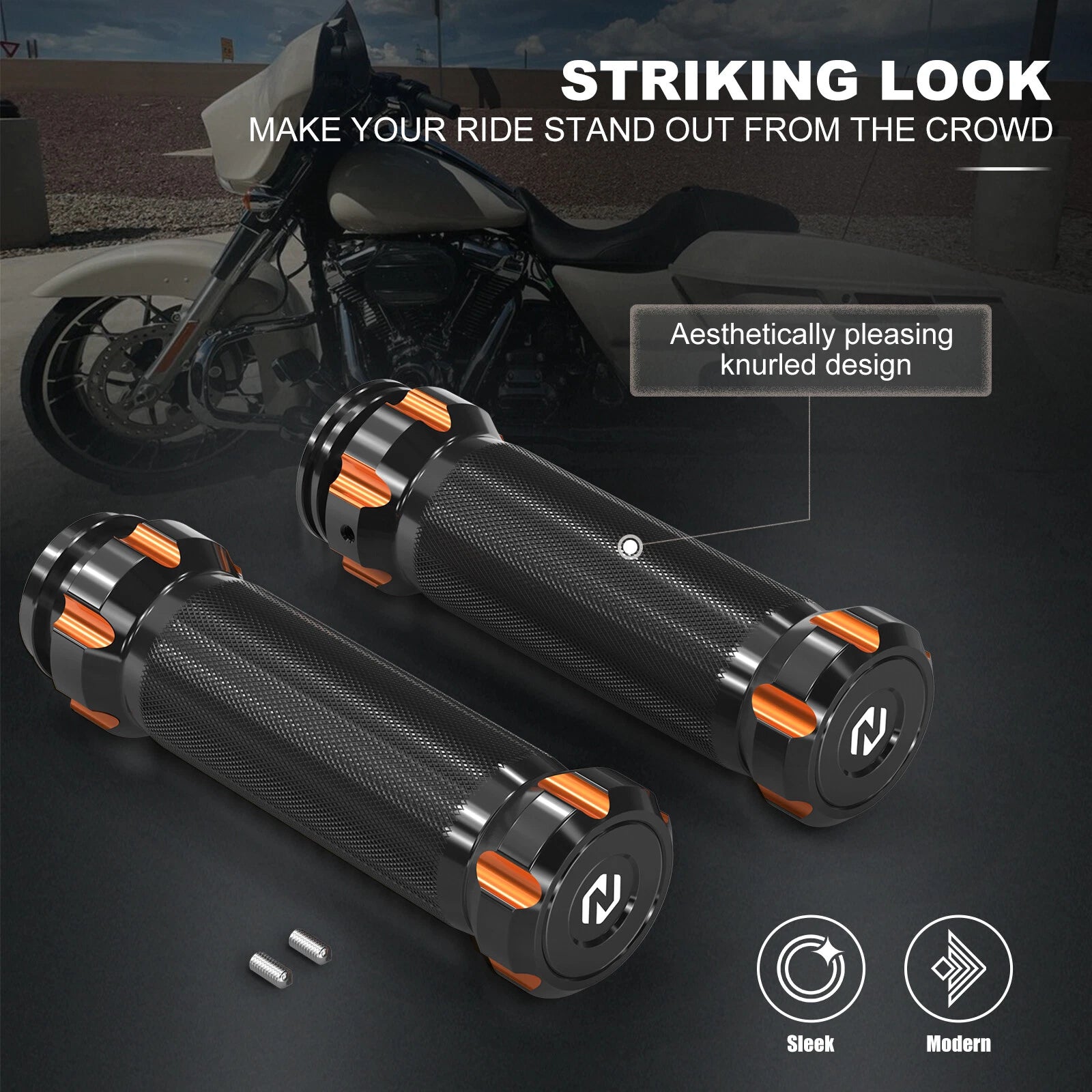 Handlebar Hand Grips for Harley Street Glide FLHXS CVO Limited FLHTKSE (2014–2020)