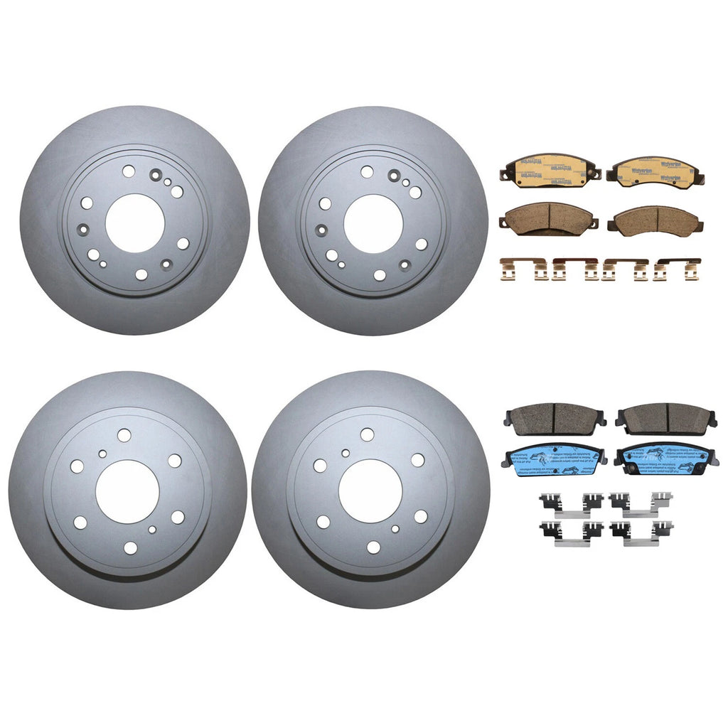 Front Rear Brake Kit Disc Rotors & TRW Pro Ceramic Pads for Cadillac Chevy GMC