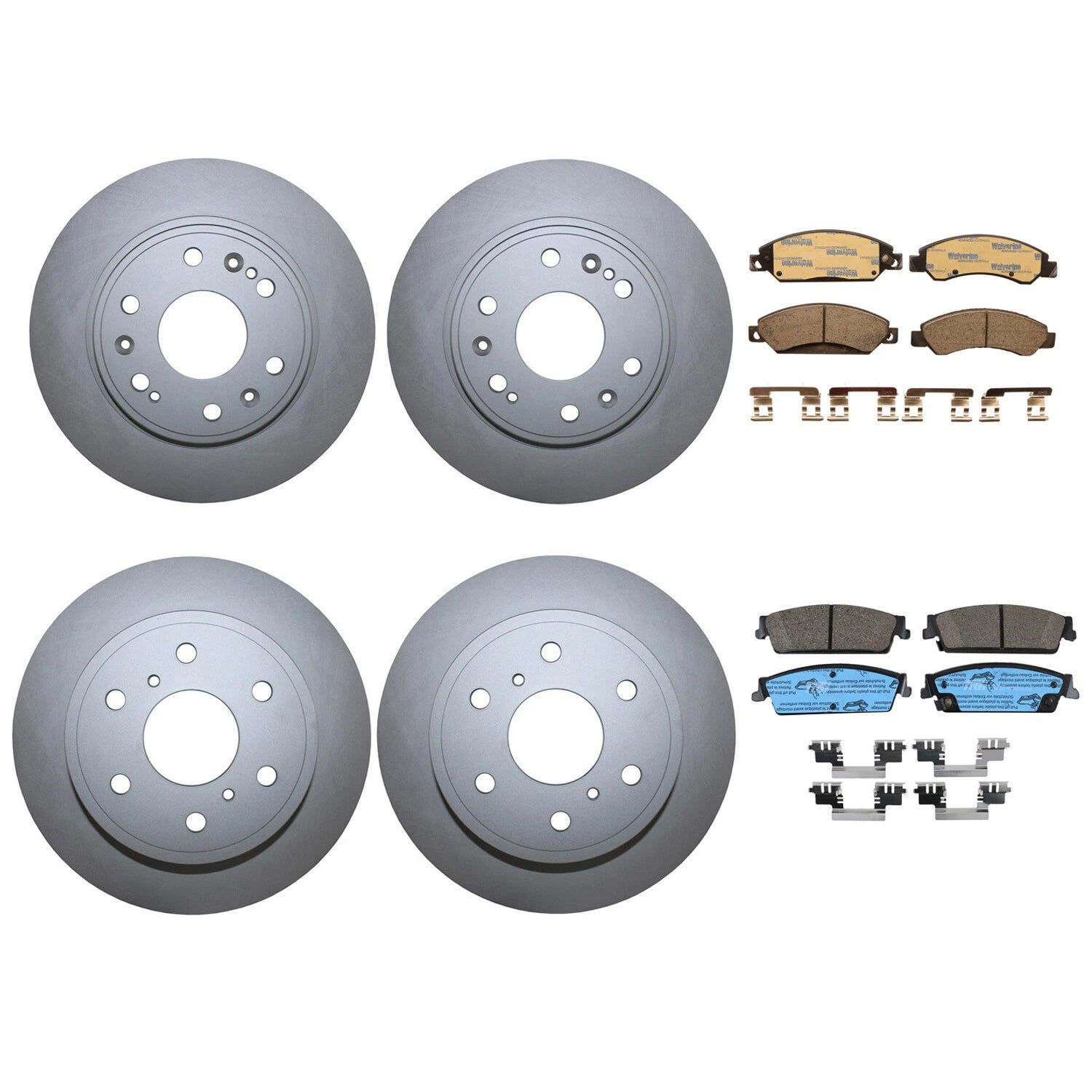 Front Rear Brake Kit Disc Rotors & TRW Pro Ceramic Pads for Cadillac Chevy GMC