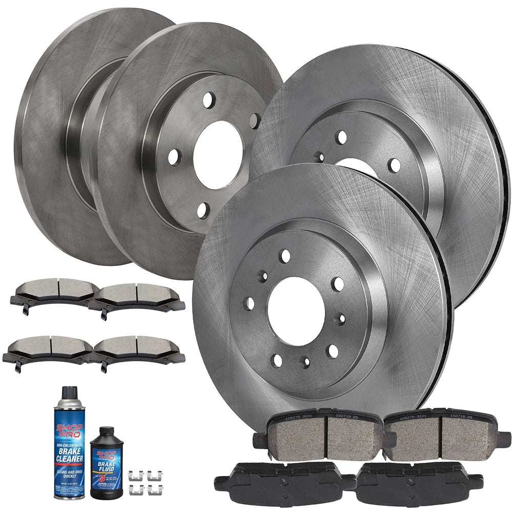 Set of 4 Disc Brake Rotors and Ceramic Pads for Chevrolet Impala Limited (2014–2016)