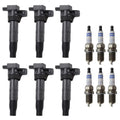 Set of 6 Ignition Coils & Spark Plugs for Hyundai Azera Sonata V6 (2006–2010)