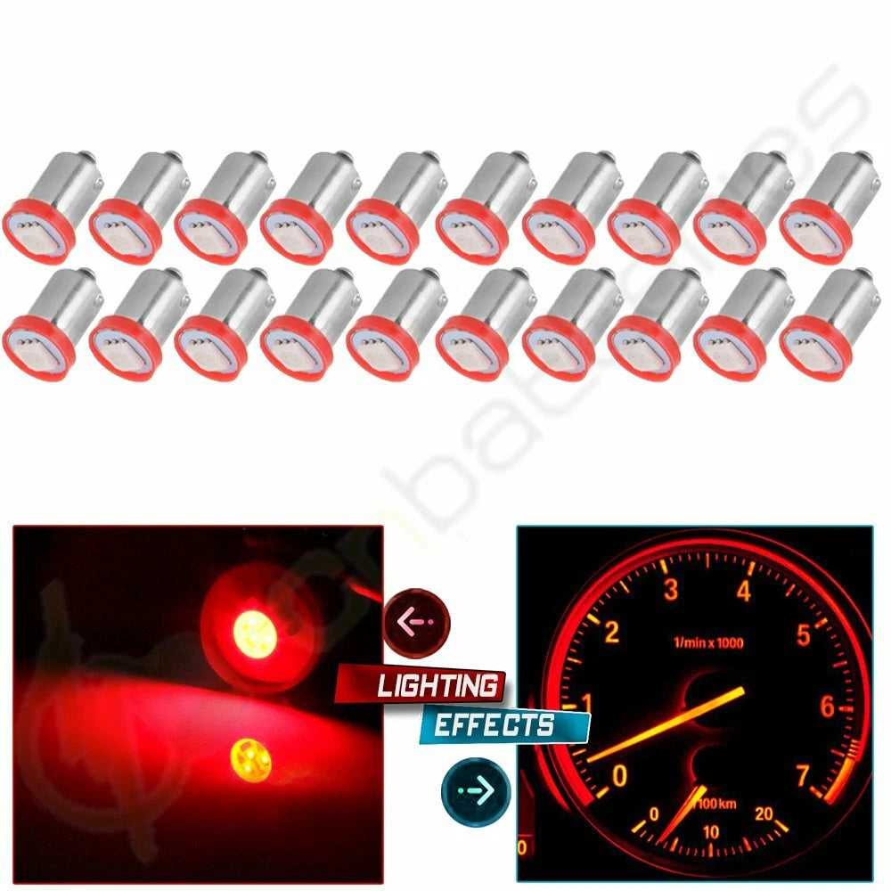 20X BA9S 1SMD LED Interior Instrument Panel Light Bulb for Car (1815, 1895)