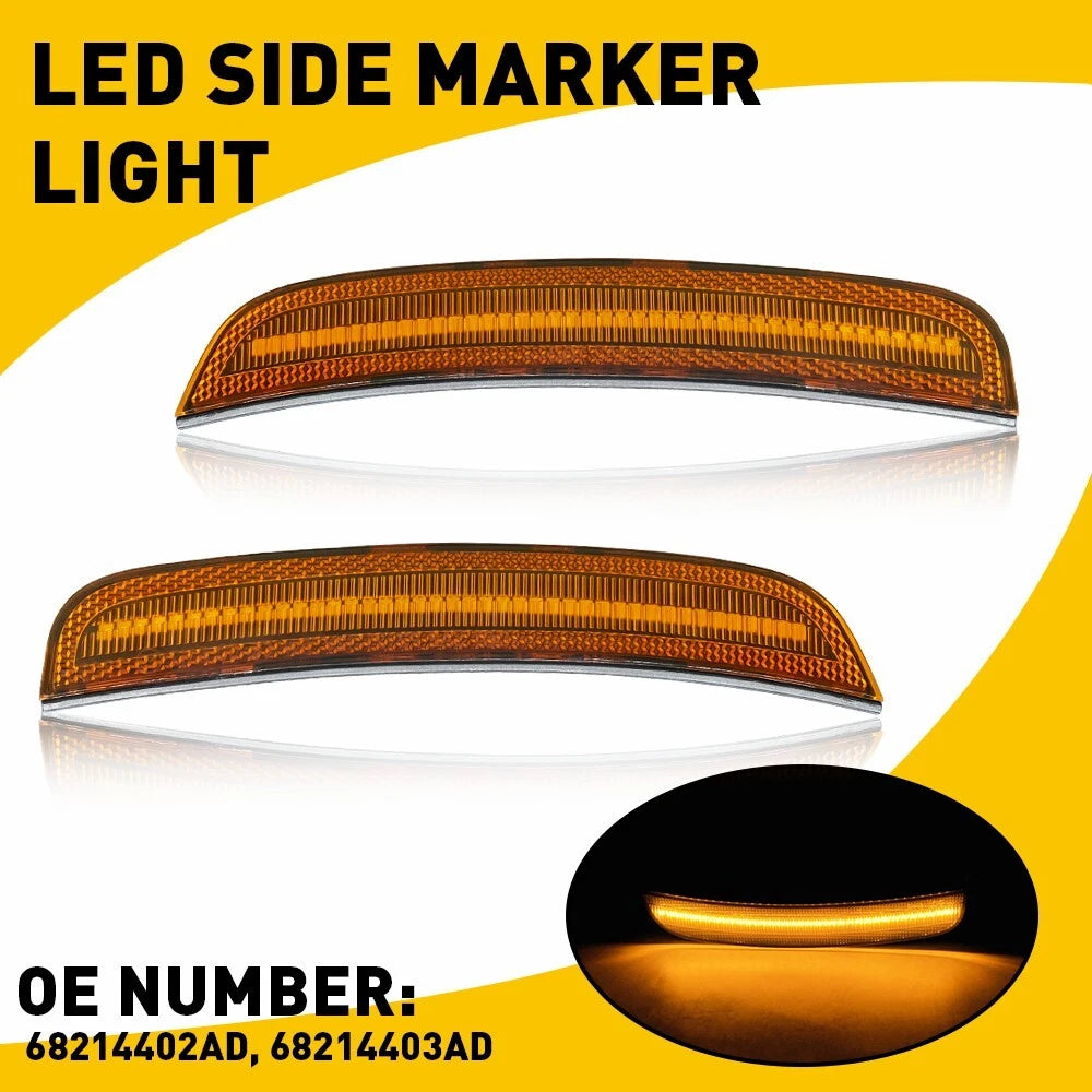 LED Amber Lens Front Side Marker Light Set for Chrysler 300 (2015–2023)