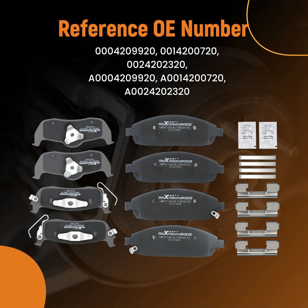 8pcs Brake Pads Set for Jeep Commander (2006–2010)/Grand Cherokee (2005–2010)